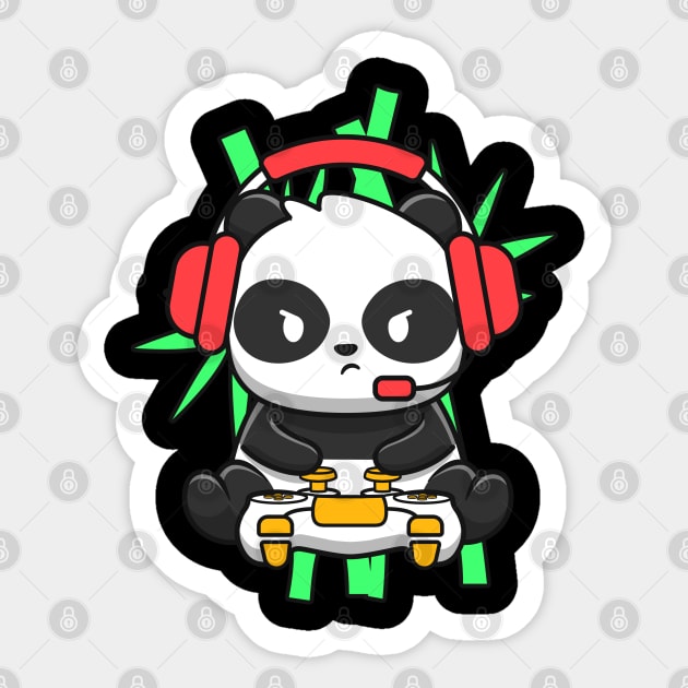 Cute Gaming Panda rolling Panda Pandemic Sticker by Caskara